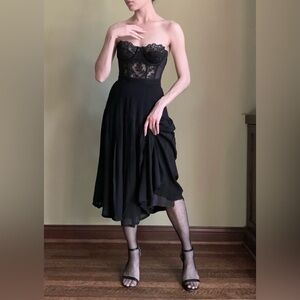 Vintage Silk Midi Skirt, Pleated, 100% Silk